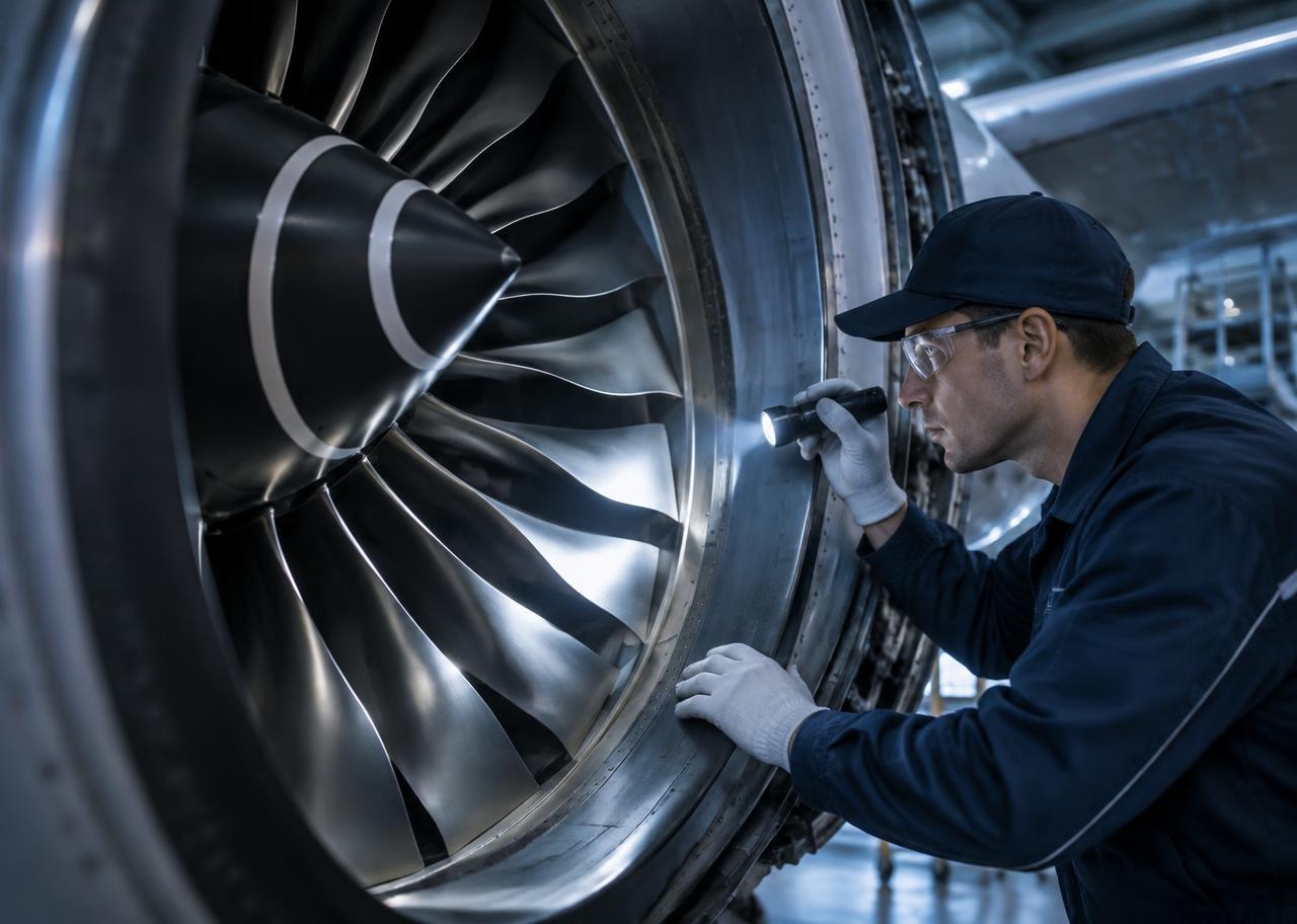 Technical inspection of an aircraft turbine engine